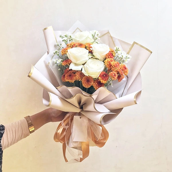 Buket mawar peach - Percy