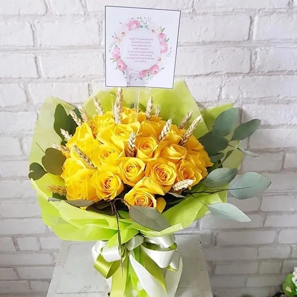 Rekomendasi Buket untuk Sahabat: Buket Mawar Kuning