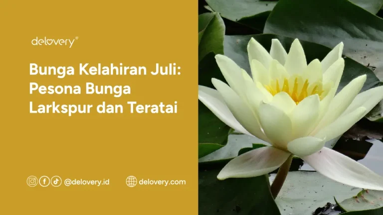 Bunga Kelahiran Juli larkspur dan teratai