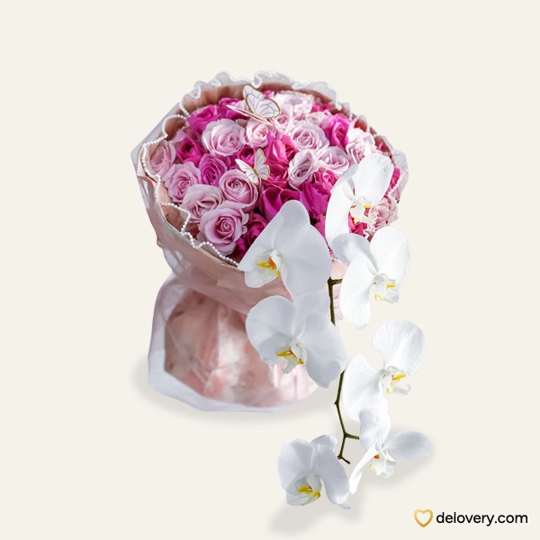 Buket Pretty Rose Orchid