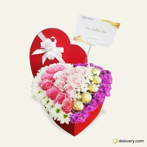 Kado Flower Box dan Cokelat