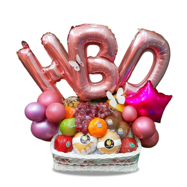 Parcel Buah dan Balon Cheerful Fruity