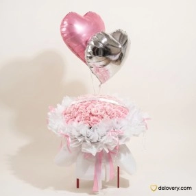Balloon Heart Romance (100 stems)