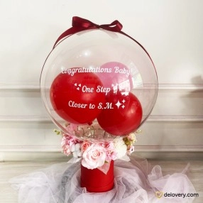 Balloon of Wishes (with Artificial Flower)