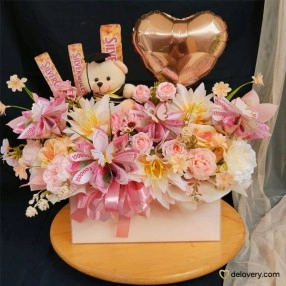 Blooming Luxe Box (with Money & Artificial Flower)