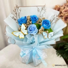 Blue Flare (Artificial mix Dried Flower)