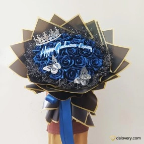 Blue Monarch (20 Stems- Satin Flower)