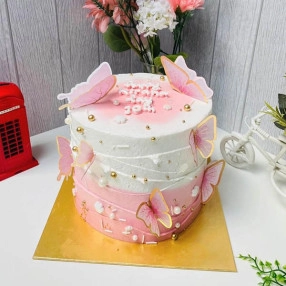 Blushing Butterfly Cake