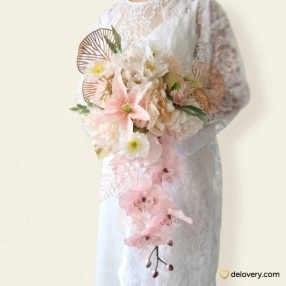 Cascading Peach Elegance (Artificial)
