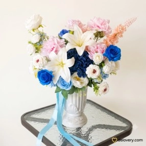 Cerulean Serenade Vase (Artificial)