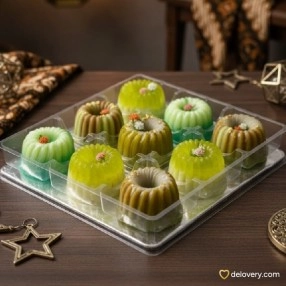 Coffee Pandan Glaze Pudding
