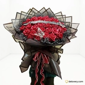Crimson Flutter (35 Stems- Satin Flower)