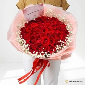 Crimson Grandeur - 50 Stems