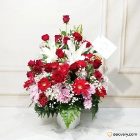Crimson Harmony Vase