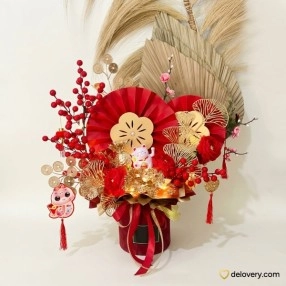 Crimson Oriental Box (Artificial)