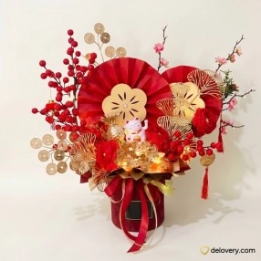 Crimson Oriental Box (Artificial)