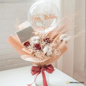 Floral Fantasy with Balloon