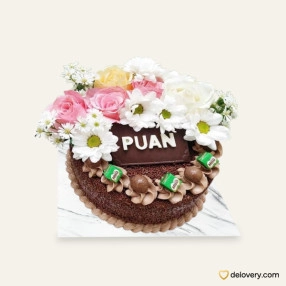 Fortune Milo Cake (with Fresh Flower)