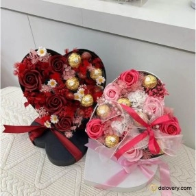 Heart Box Eternal Romance (Soap Flower)