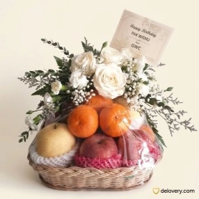 Ivory Rose Fruit Basket