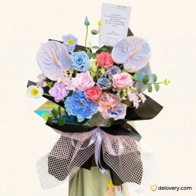 Pastel Anthurium Garden (Artificial)