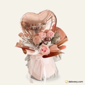 Peachy Bloom with Love Balloon