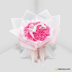 Pink Flutter (Satin- 15 stems)