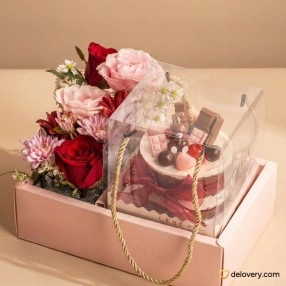 Rose Box Teddy Romance