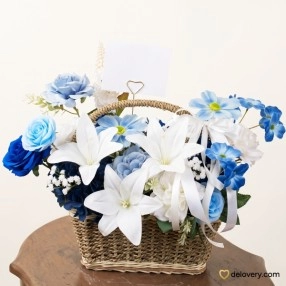 Sapphire Meadow Basket (Artificial)
