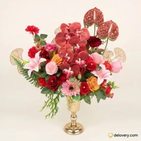 Scarlet Orchid Serenade (Artificial)