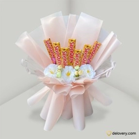 Snow Choco Bloom (with Artificial Flower)