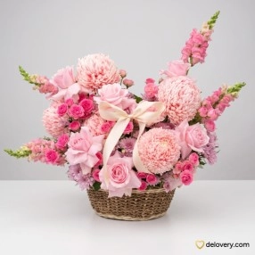 Soft Peony Basket