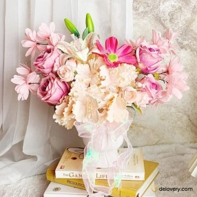 Sweet Pink Cottage (Artificial)
