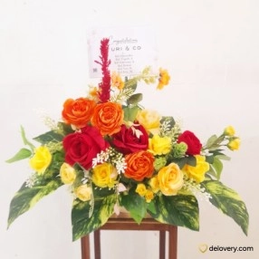 Vibrant Sunset Garden (Artificial)