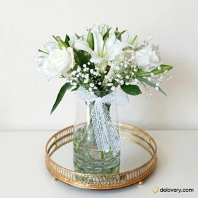 Whimsical White Lily Vase
